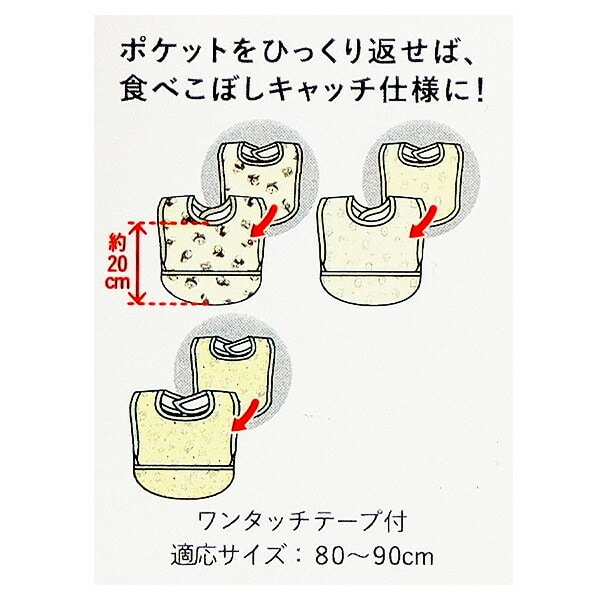 3枚組袖なし食事用エプロン（パンダ・ライオン・ハリネズミ）