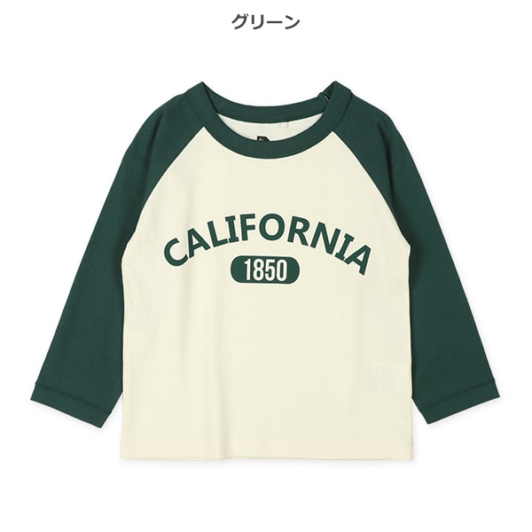 ラグランロゴプリント長袖Tシャツ