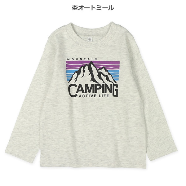 山柄ロゴ長袖Tシャツ