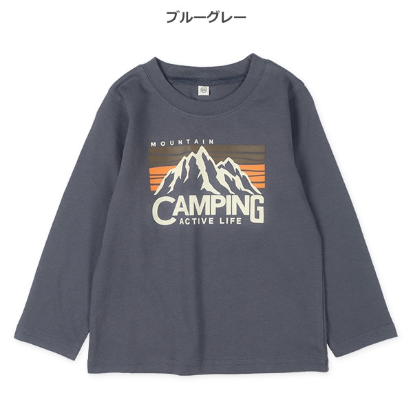 山柄ロゴ長袖Tシャツ