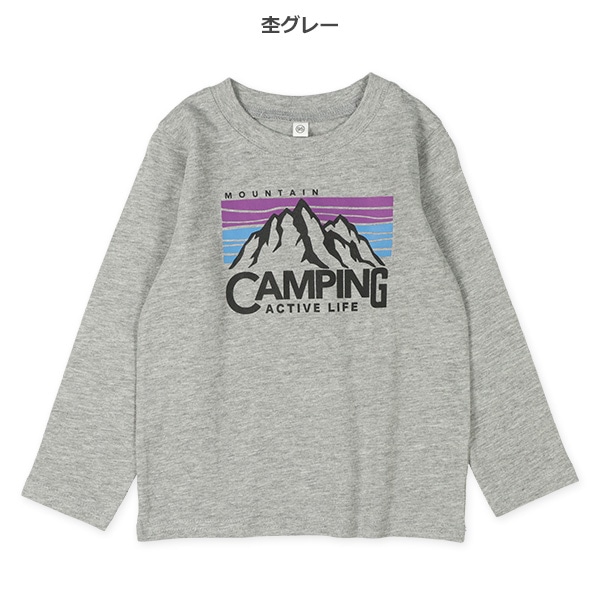 山柄ロゴ長袖Tシャツ