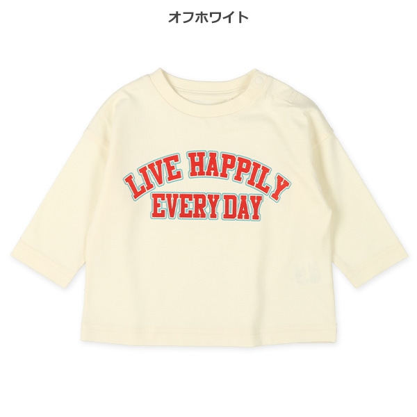 カレッジロゴLIVEHAPPILY長袖Tシャツ