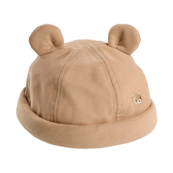 耳付き帽子ロールキャップ（くま刺繍） | ベビー服・子供服