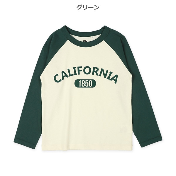 ラグランロゴプリント長袖Tシャツ