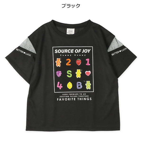 肩チュール切り替えベアグミ半袖Tシャツ | 西松屋オンラインストア