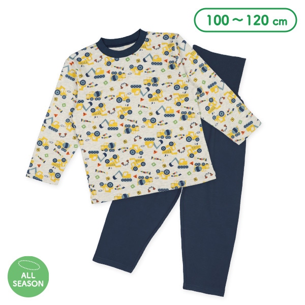 腹巻付き長袖パジャマ（はたらくくるま・工事） | ベビー服・子供服