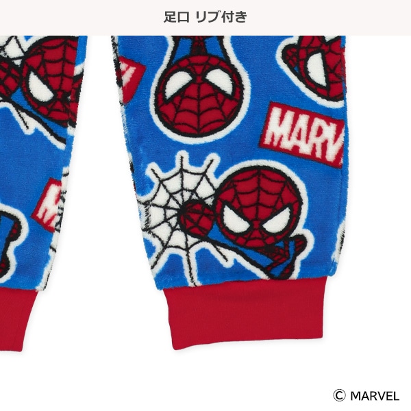 ボアフリース長袖パジャマ（スパイダーマン総柄）