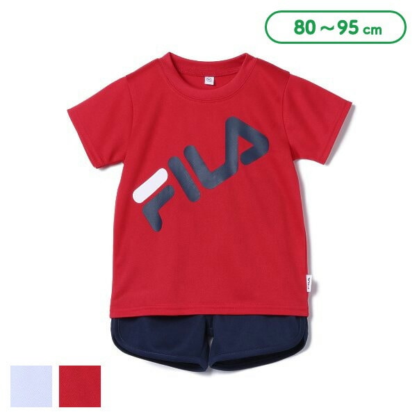 FILA）メッシュロゴ半袖Tシャツ＆ハーフパンツセット | ベビー服・子供