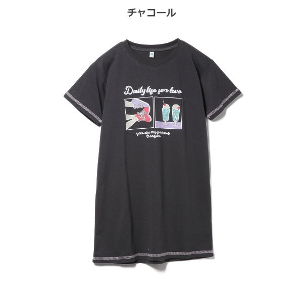 ロゴビッグ半袖Tシャツワンピース