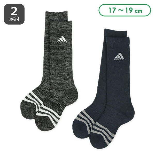 adidas）2足組総パイルキッズハイソックス（ライン）