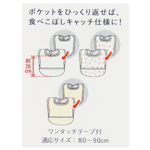 3枚組袖なし食事用エプロン（チェリー）