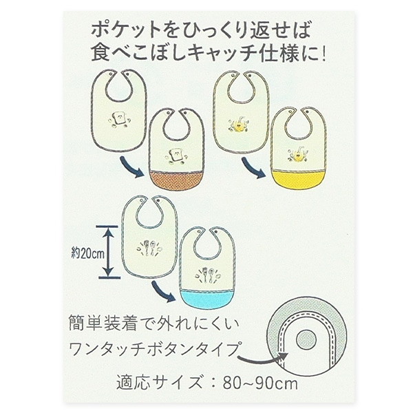 3枚組袖なし食事用エプロン（カトラリー・ジュース・パン） | ベビー服