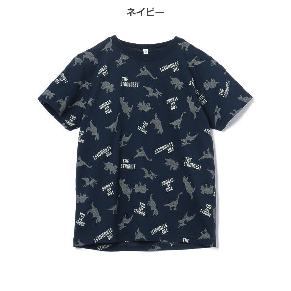 恐竜ロゴ総柄半袖Tシャツ