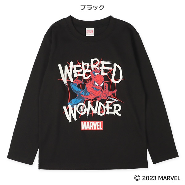 総柄ロゴ長袖Tシャツ（スパイダーマン）