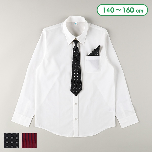 ネクタイ付き長袖シャツ