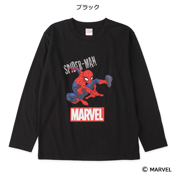 総柄・ロゴ長袖Tシャツ（スパイダーマン）