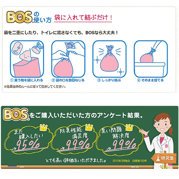 BOS）おむつが臭わない袋　Sサイズ　200枚入り