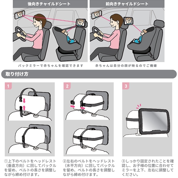 チャイルドシート ミラー 車 赤ちゃん 新生児 ベビー 鏡