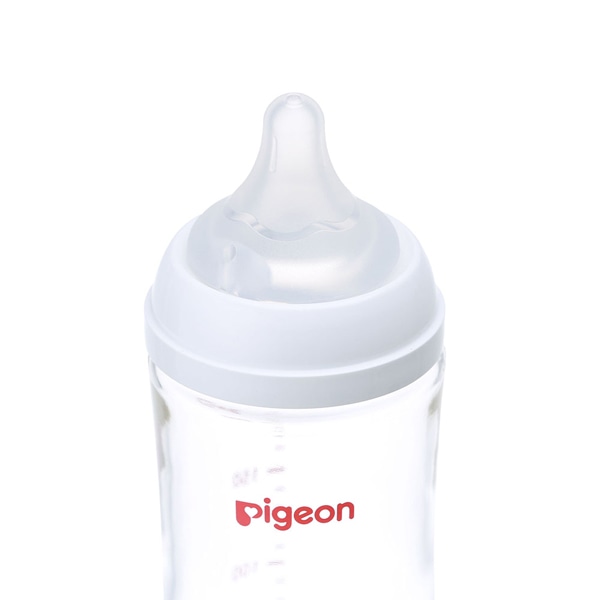 Pigeon）母乳実感 耐熱ガラス哺乳びん 240ml（ホワイト）