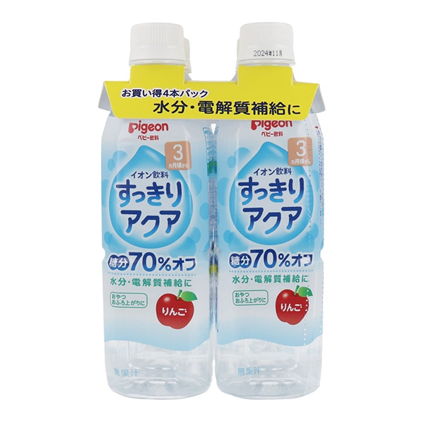 Pigeon）すっきりアクアりんご 500ml 24本入り（4本×6セット）（1ケース）